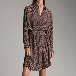 CHAIN PRINT SHIRT DRESS